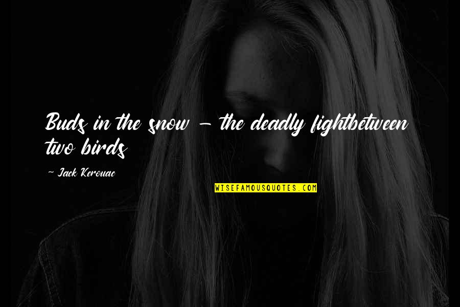Fryklund Land Quotes By Jack Kerouac: Buds in the snow - the deadly fightbetween Fryklund Land Quotes By Jack Kerouac: Buds in the snow - the deadly fightbetween