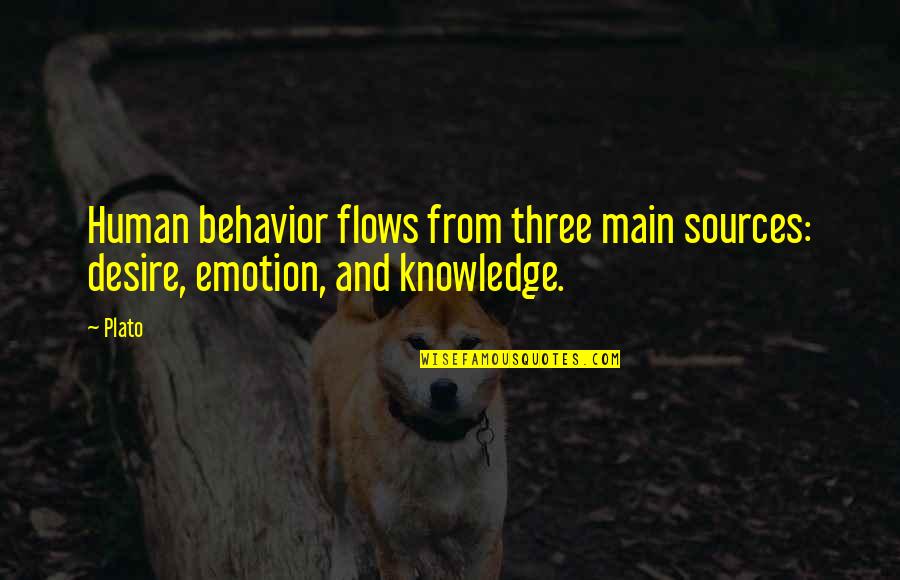 Fsicon Quotes By Plato: Human behavior flows from three main sources: desire,