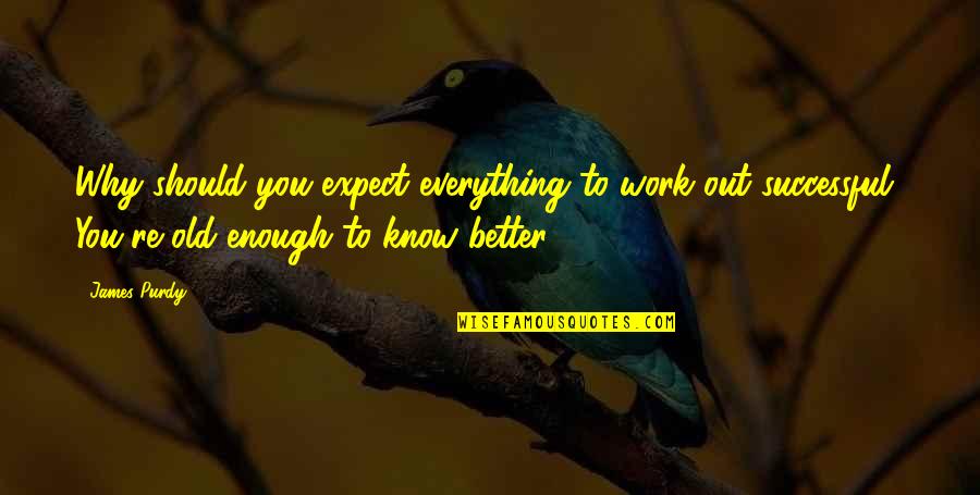 Fucanglong Quotes By James Purdy: Why should you expect everything to work out Fucanglong Quotes By James Purdy: Why should you expect everything to work out