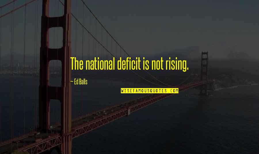 Fuel Scarcity Quotes By Ed Balls: The national deficit is not rising.