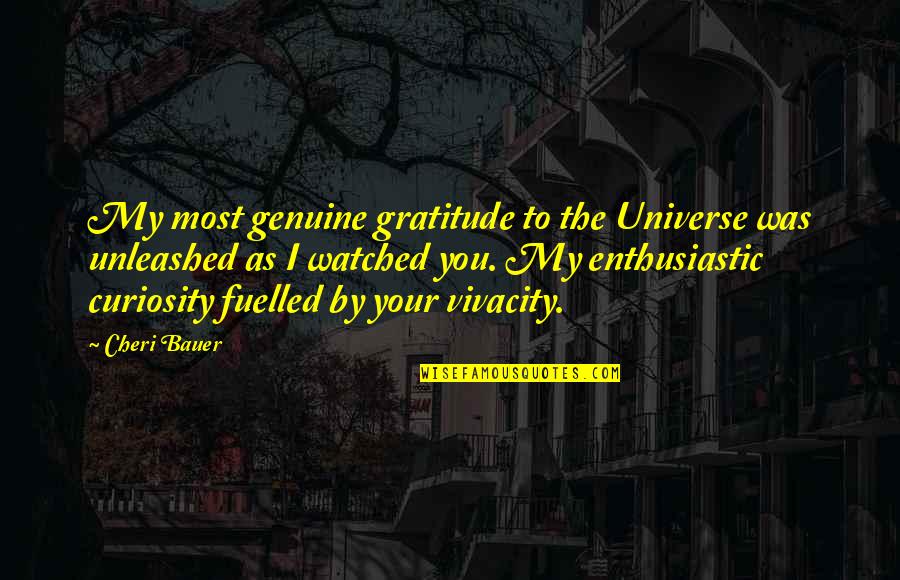 Fuelled By Quotes By Cheri Bauer: My most genuine gratitude to the Universe was