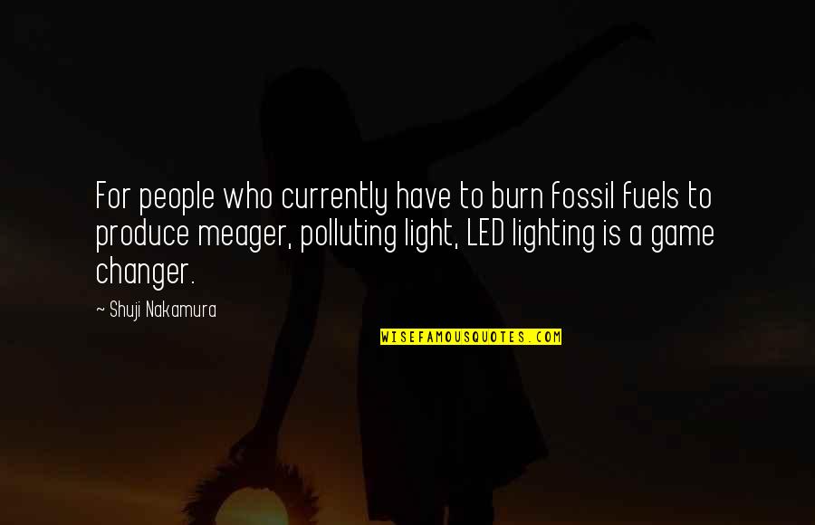 Fuels Quotes By Shuji Nakamura: For people who currently have to burn fossil