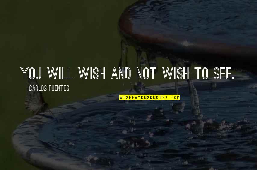 Fuentes Quotes By Carlos Fuentes: You will wish and not wish to see. Fuentes Quotes By Carlos Fuentes: You will wish and not wish to see.