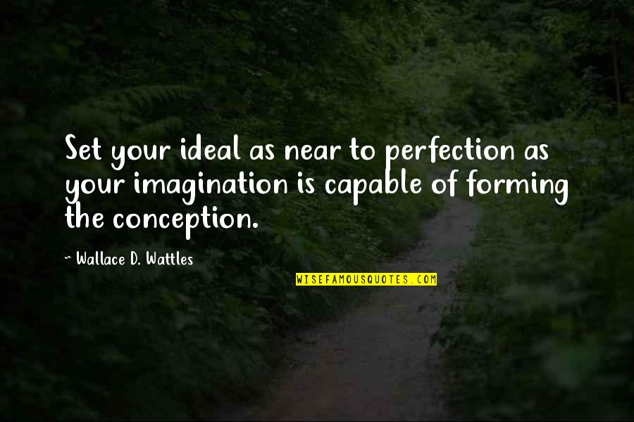 Fuero Definicion Quotes By Wallace D. Wattles: Set your ideal as near to perfection as