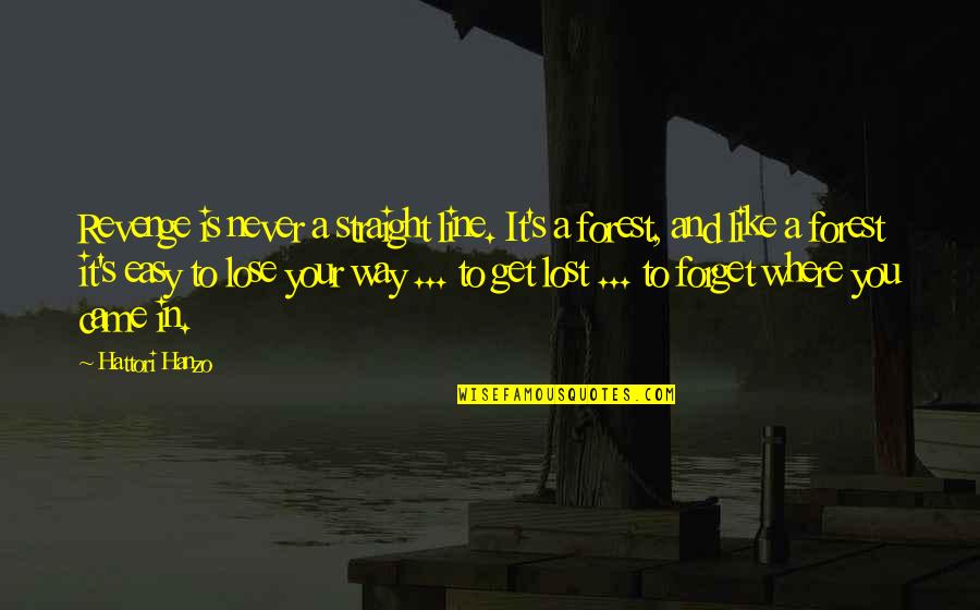 Fueros Quotes By Hattori Hanzo: Revenge is never a straight line. It's a