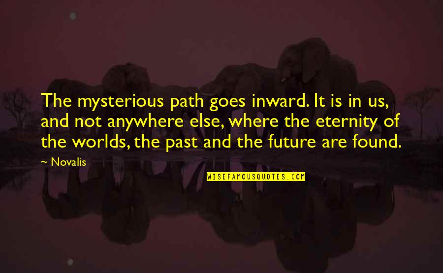 Fugientia Quotes By Novalis: The mysterious path goes inward. It is in