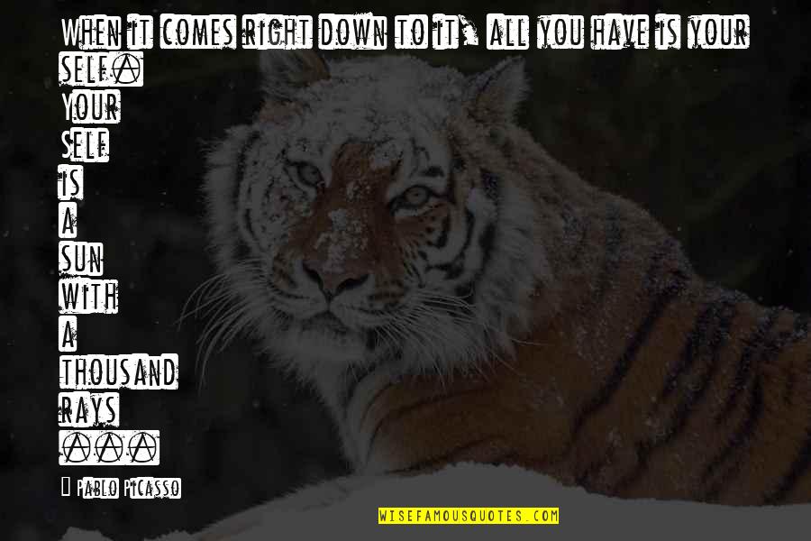 Fuhgeddaboutit Quotes By Pablo Picasso: When it comes right down to it, all