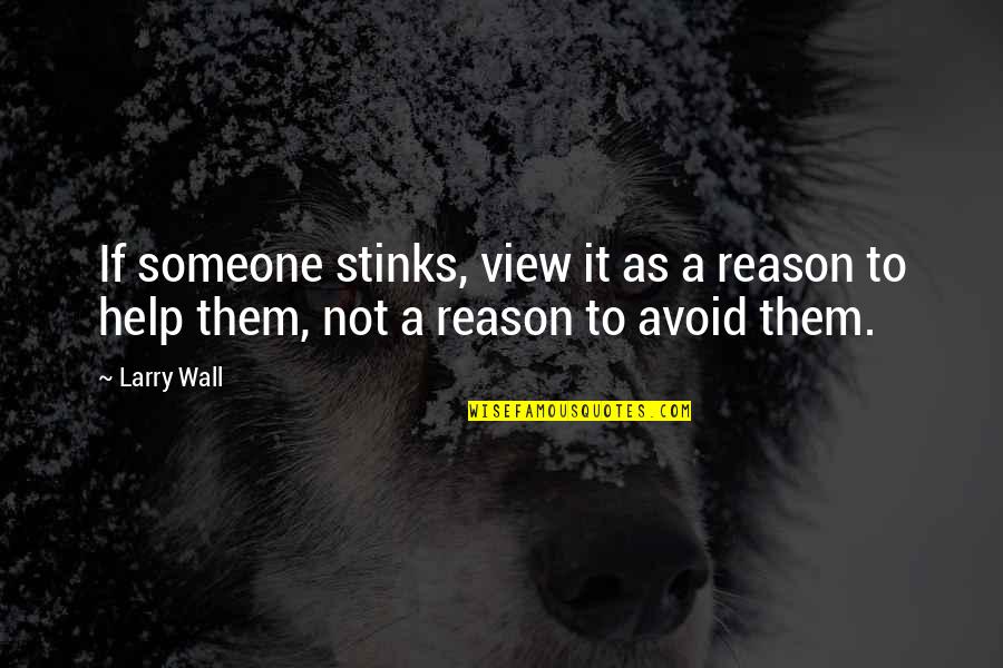Fuiorul Quotes By Larry Wall: If someone stinks, view it as a reason