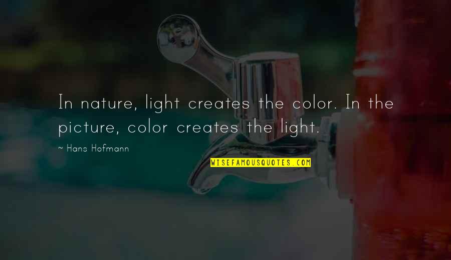 Fuistes Quotes By Hans Hofmann: In nature, light creates the color. In the