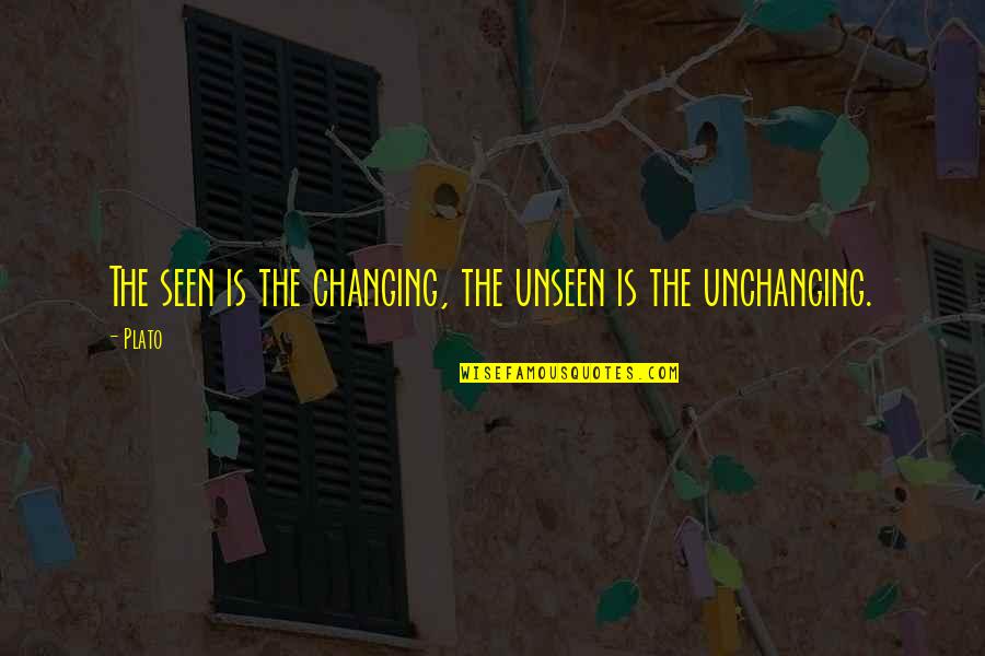 Fukaya Etsuko Quotes By Plato: The seen is the changing, the unseen is