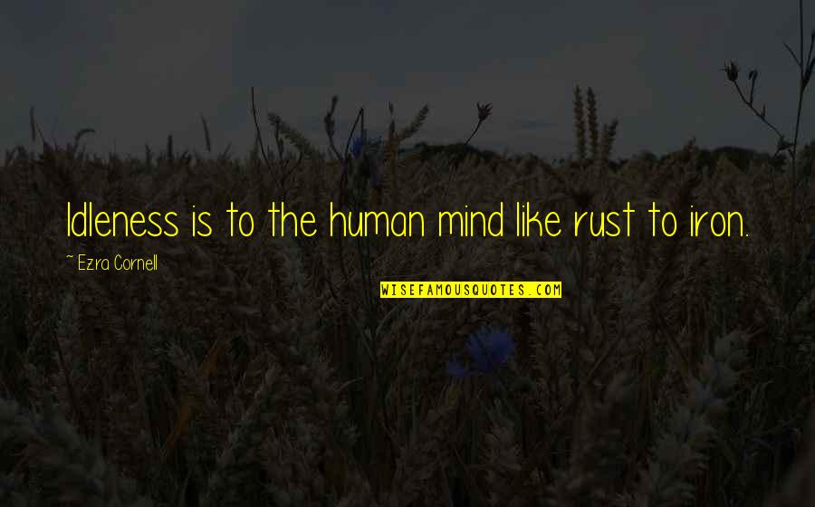 Fukudome Stats Quotes By Ezra Cornell: Idleness is to the human mind like rust