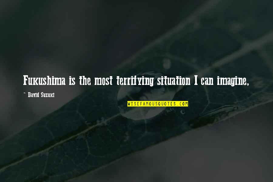 Fukushima Quotes By David Suzuki: Fukushima is the most terrifying situation I can