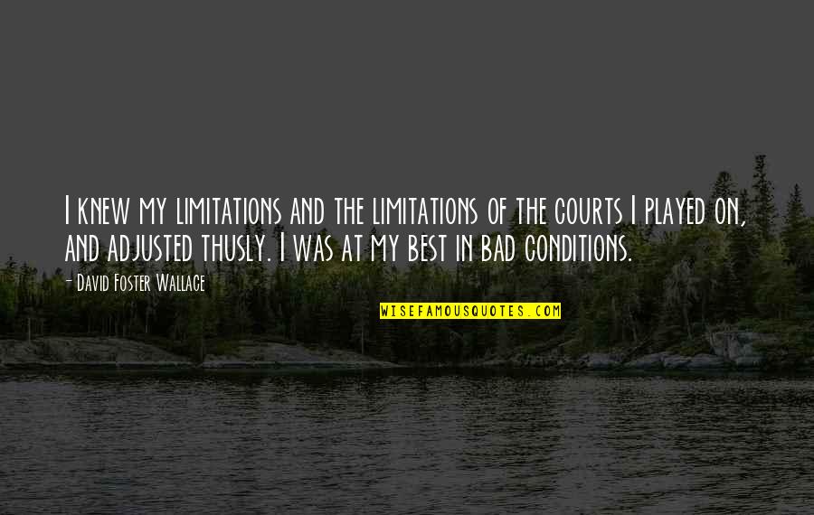 Fulcrum Quotes By David Foster Wallace: I knew my limitations and the limitations of