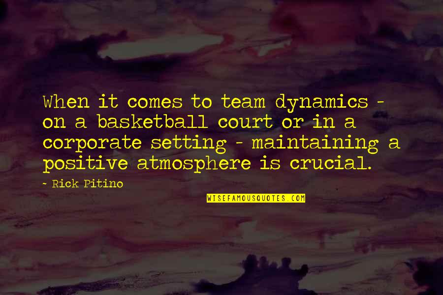 Fulfill My Wish Quotes By Rick Pitino: When it comes to team dynamics - on