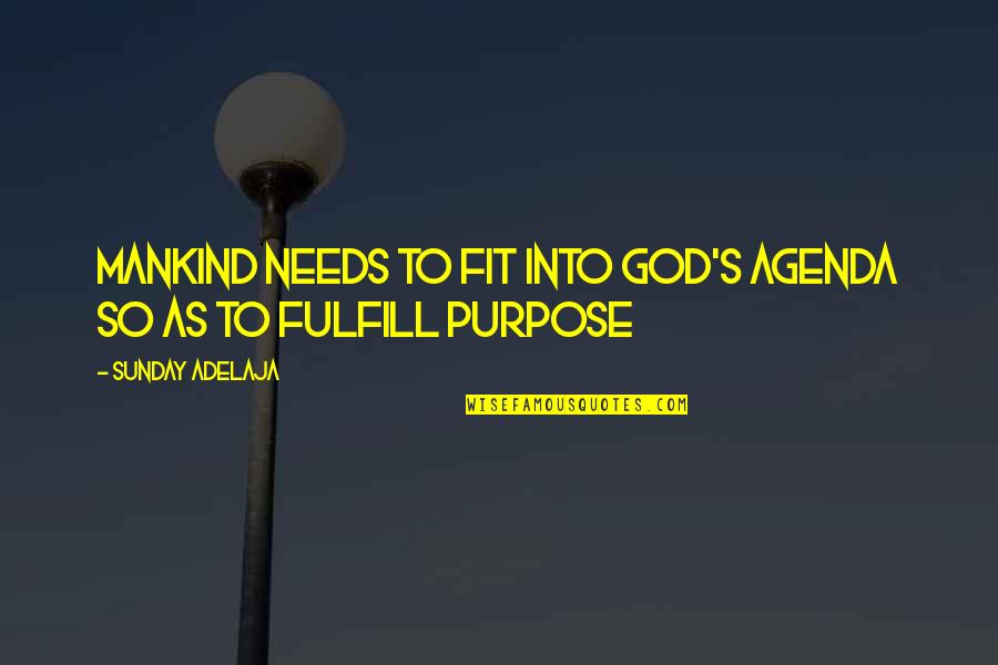 Fulfill Your Needs Quotes By Sunday Adelaja: Mankind Needs To Fit Into God's Agenda So