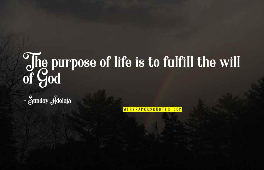 Fulfill Your Purpose Quotes By Sunday Adelaja: The purpose of life is to fulfill the