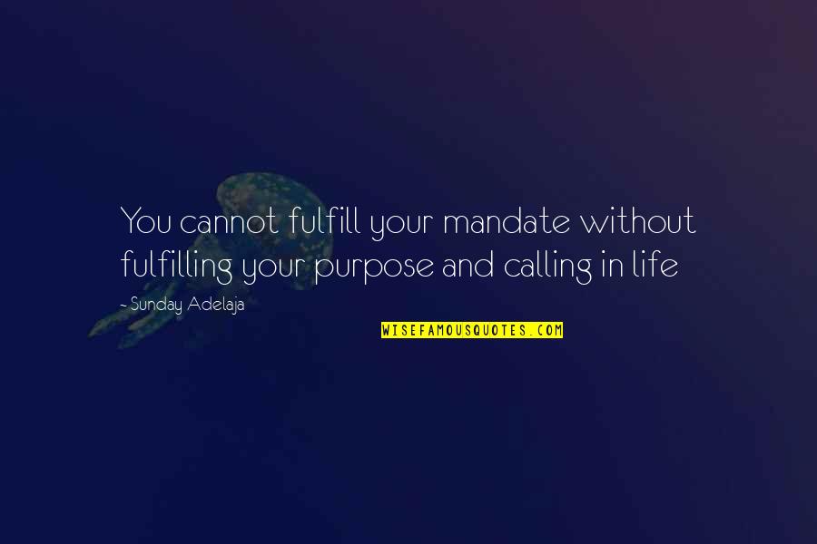 Fulfilling Life Quotes By Sunday Adelaja: You cannot fulfill your mandate without fulfilling your