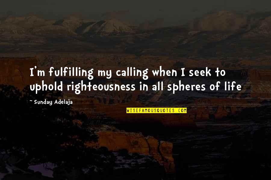 Fulfilling Life Quotes By Sunday Adelaja: I'm fulfilling my calling when I seek to