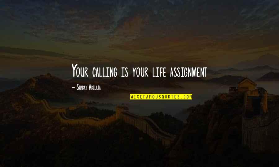 Fulfilling Purpose Quotes By Sunday Adelaja: Your calling is your life assignment Fulfilling Purpose Quotes By Sunday Adelaja: Your calling is your life assignment