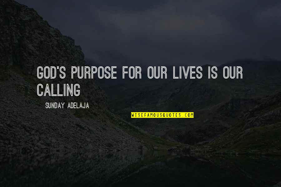 Fulfilling Work Quotes By Sunday Adelaja: God's purpose for our lives is our calling