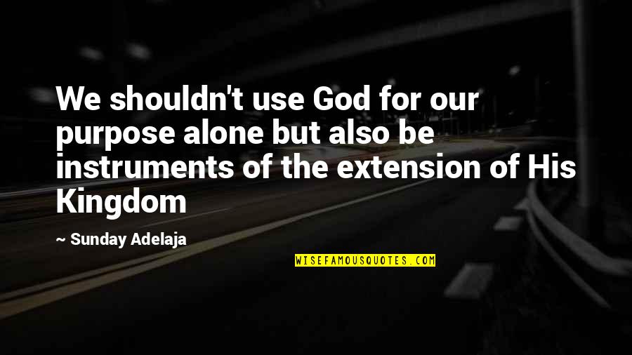 Fulfilling Work Quotes By Sunday Adelaja: We shouldn't use God for our purpose alone