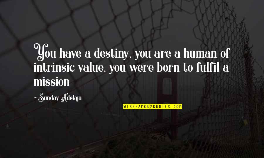 Fulfilment's Quotes By Sunday Adelaja: You have a destiny, you are a human