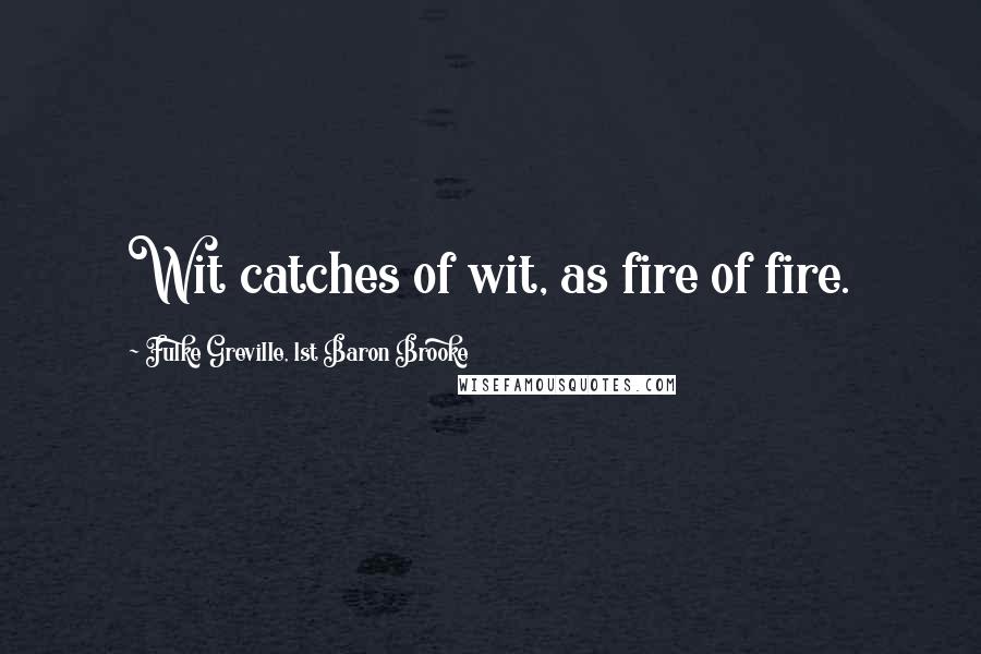 Fulke Greville, 1st Baron Brooke quotes: Wit catches of wit, as fire of fire.