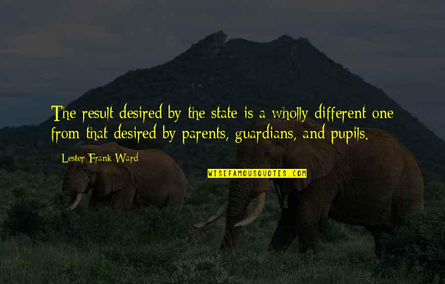 Full Attitude Quotes By Lester Frank Ward: The result desired by the state is a
