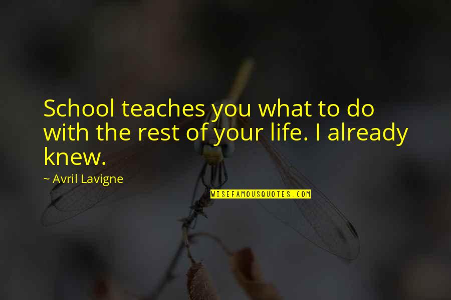 Full Car Respray Quotes By Avril Lavigne: School teaches you what to do with the