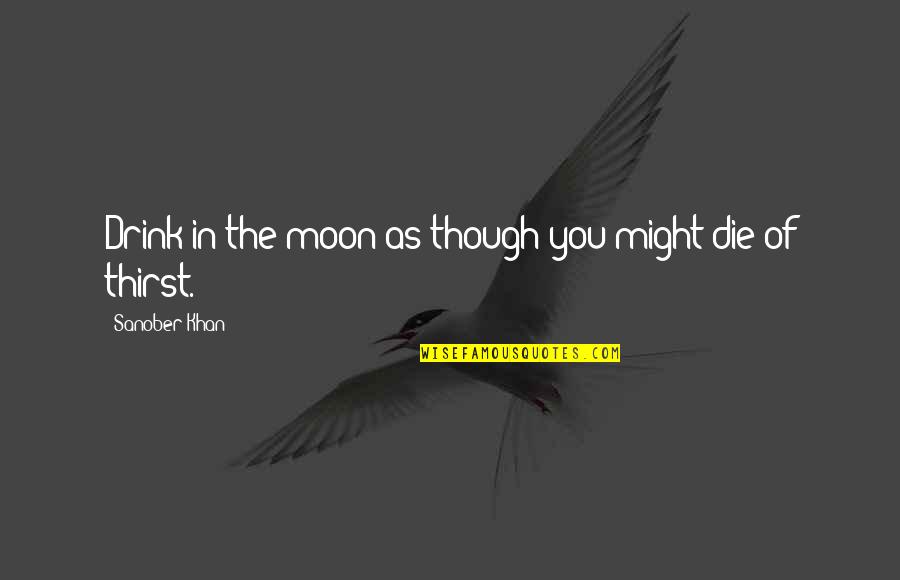 Full In Love Quotes By Sanober Khan: Drink in the moon as though you might