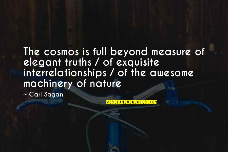 Full Measure Quotes By Carl Sagan: The cosmos is full beyond measure of elegant