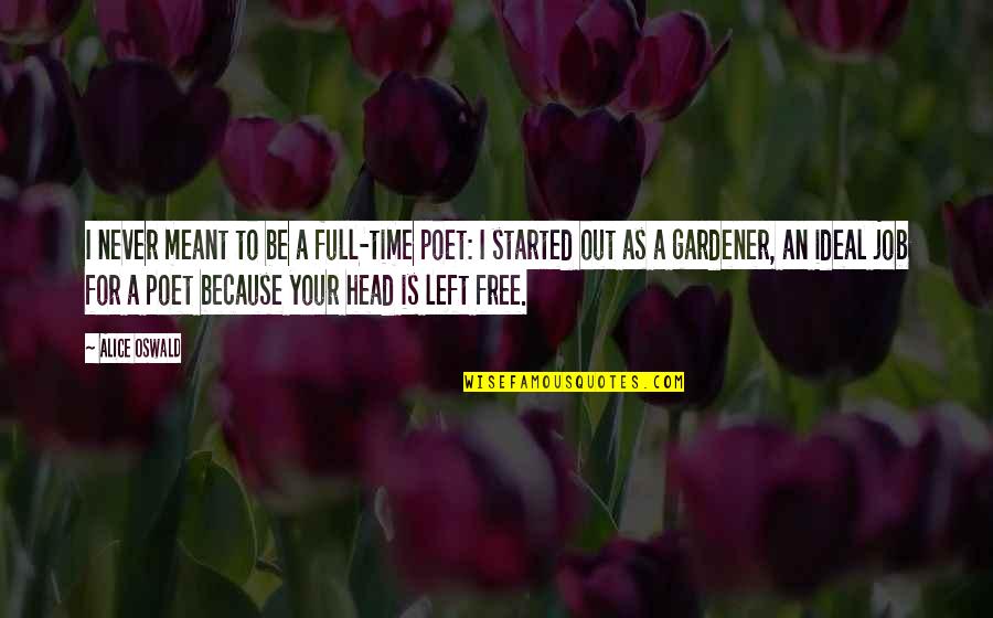 Full Time Job Quotes By Alice Oswald: I never meant to be a full-time poet: Full Time Job Quotes By Alice Oswald: I never meant to be a full-time poet: