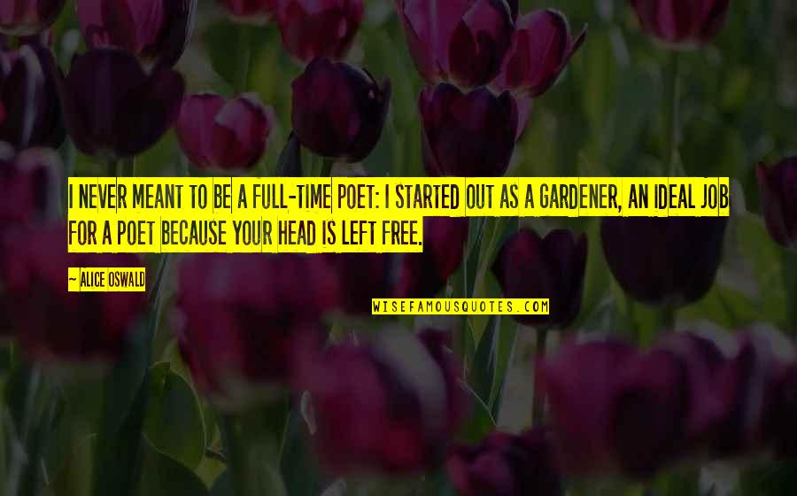 Full Time Quotes By Alice Oswald: I never meant to be a full-time poet: Full Time Quotes By Alice Oswald: I never meant to be a full-time poet: