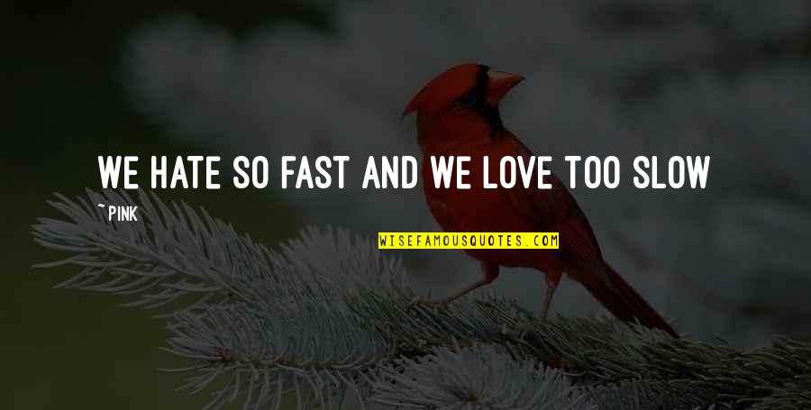 Fulleylove Insta Quotes By Pink: We hate so fast and we love too