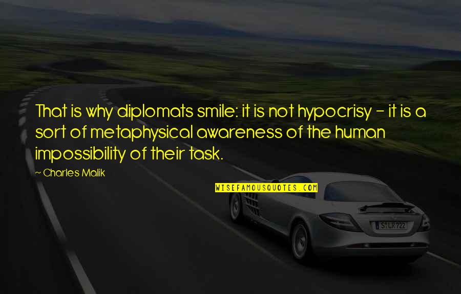 Fullness Of Joy Quotes By Charles Malik: That is why diplomats smile: it is not