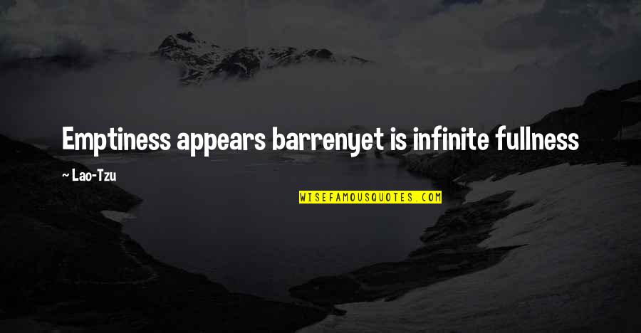 Fullness Quotes By Lao-Tzu: Emptiness appears barrenyet is infinite fullness