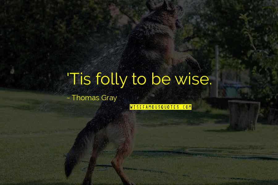 Fullstop Creatives Quotes By Thomas Gray: 'Tis folly to be wise.