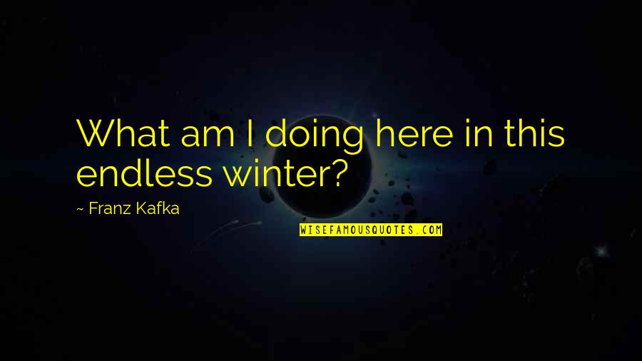 Fullstop Dance Quotes By Franz Kafka: What am I doing here in this endless