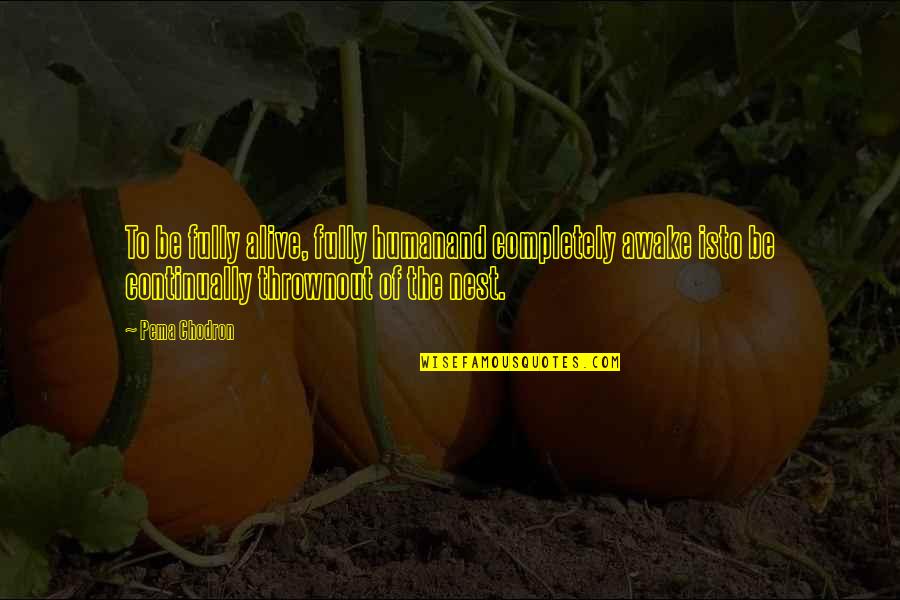Fully Human Fully Alive Quotes By Pema Chodron: To be fully alive, fully humanand completely awake Fully Human Fully Alive Quotes By Pema Chodron: To be fully alive, fully humanand completely awake
