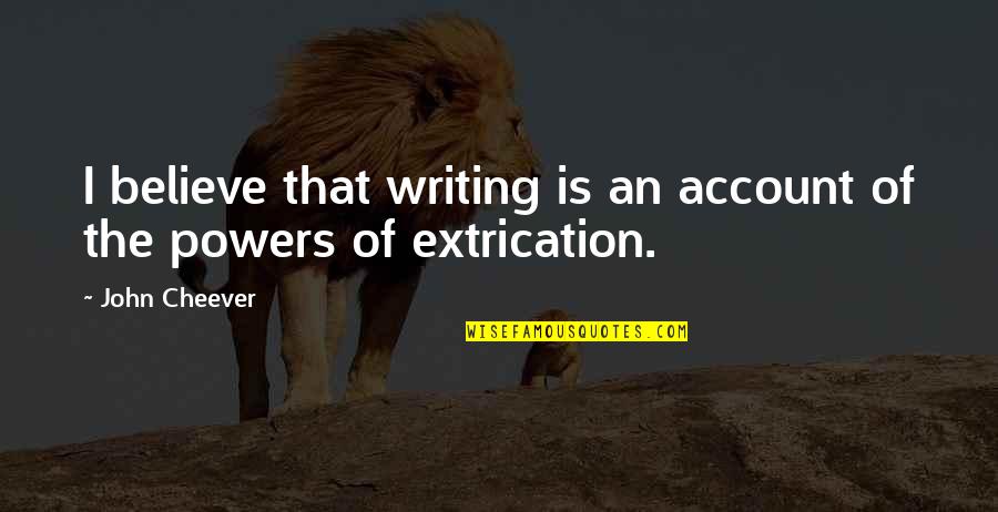 Fulminata Quotes By John Cheever: I believe that writing is an account of