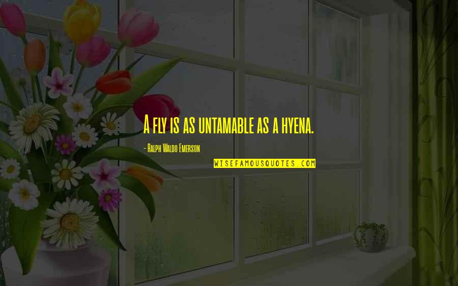 Fumigate For Mice Quotes By Ralph Waldo Emerson: A fly is as untamable as a hyena.