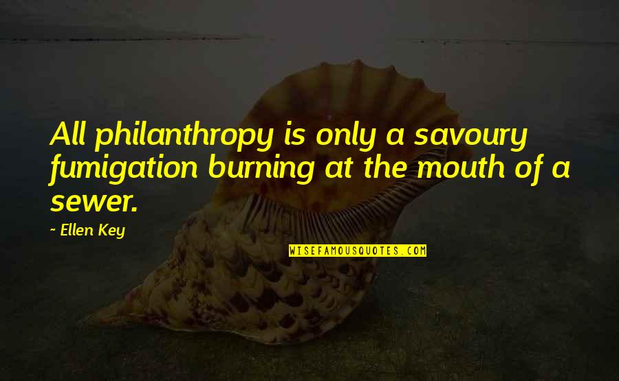 Fumigation Quotes By Ellen Key: All philanthropy is only a savoury fumigation burning