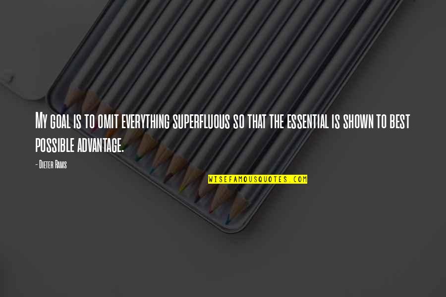 Fun And Motivational Quotes By Dieter Rams: My goal is to omit everything superfluous so