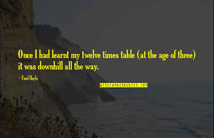 Fun Filled Life Quotes By Fred Hoyle: Once I had learnt my twelve times table