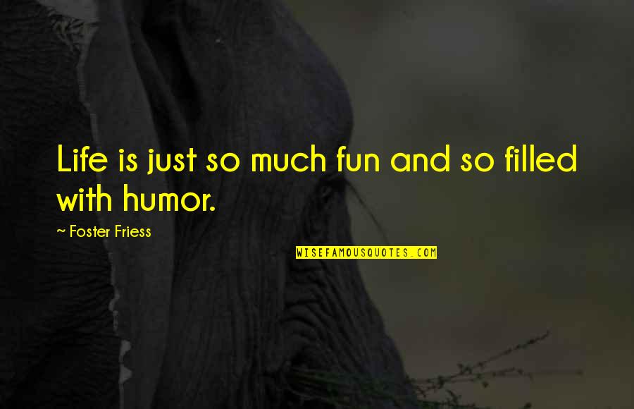 Fun Filled Quotes By Foster Friess: Life is just so much fun and so