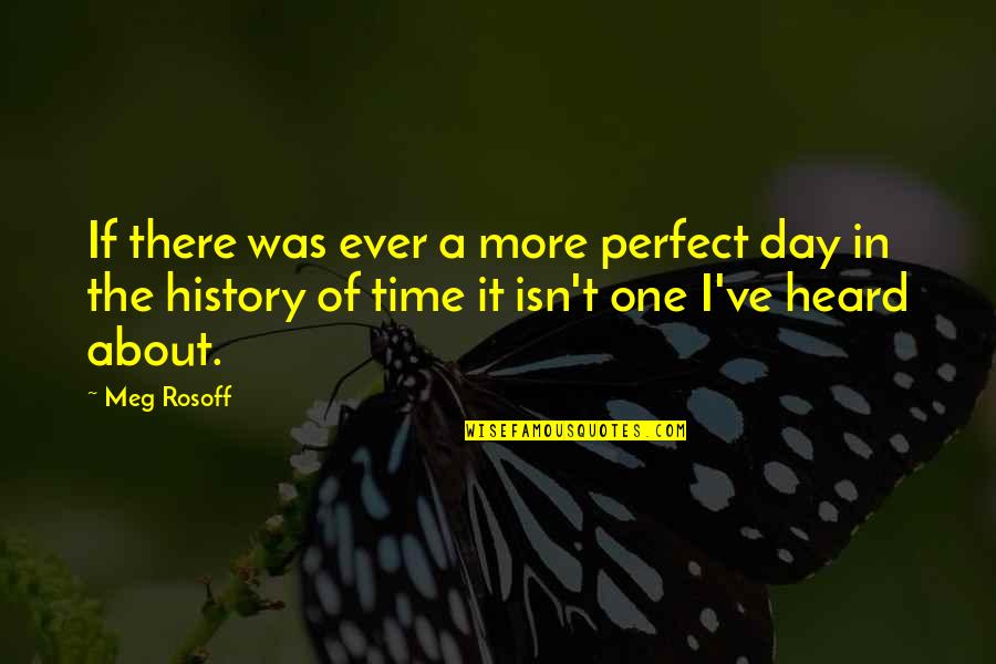 Fun In Life Quotes By Meg Rosoff: If there was ever a more perfect day