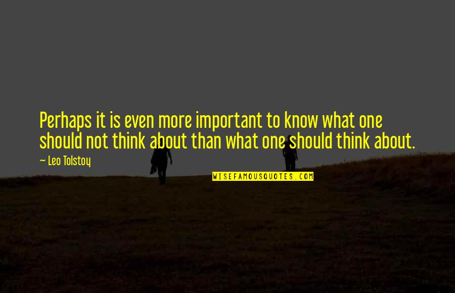 Fun Life Quote Quotes By Leo Tolstoy: Perhaps it is even more important to know