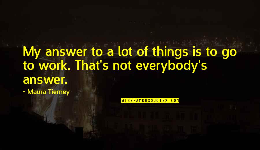 Fun Masquerade Quotes By Maura Tierney: My answer to a lot of things is