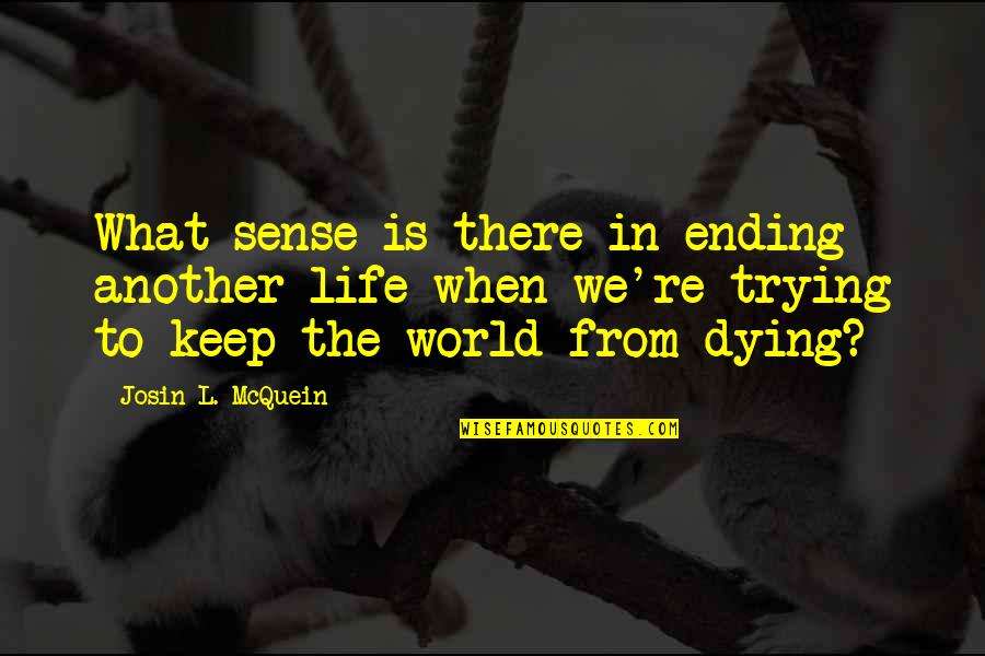Fun Proverbs Quotes By Josin L. McQuein: What sense is there in ending another life Fun Proverbs Quotes By Josin L. McQuein: What sense is there in ending another life