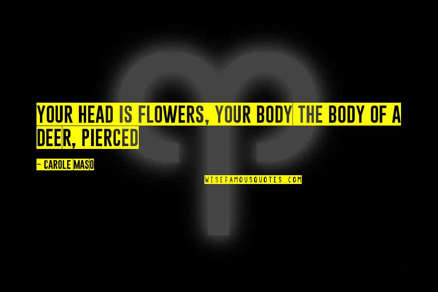 Fun Shoot Quotes By Carole Maso: your head is flowers, your body the body